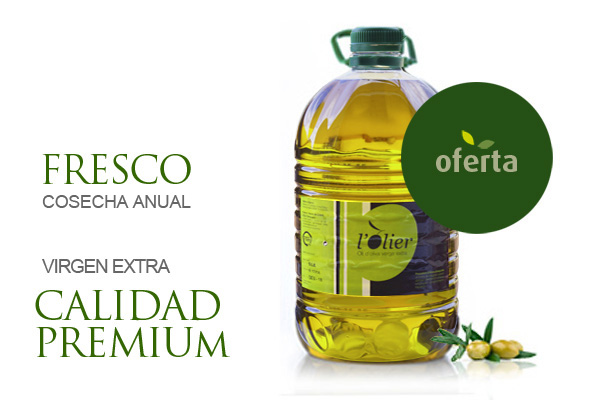 Oferta aceite oliva virgen extra 5L 5Kg. 38€. L'Olier (Lleida)
